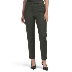 Theory Dark Green Straight Leg Pants